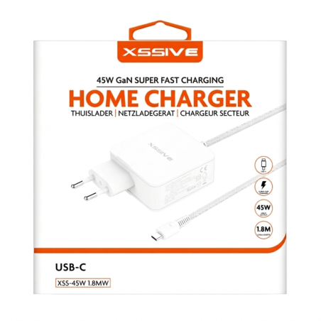 Chargeur Ordinateur USB-C 45W XSSIVE XSS-45W1.8MW - Blanc — Accessoire · Smarty Paris 18e
